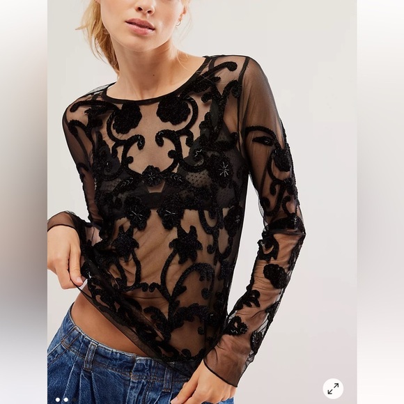 Tops - Free People Shine Through Mesh Top